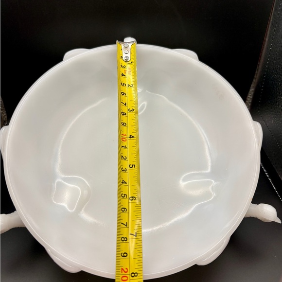 Vintage Jeanette Milk Glass Pheasant Footed Pedestal Candy Fruit Nut Dish Bowl - Picture 10 of 11